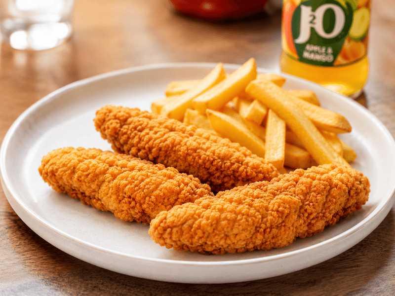 Chicken tenders and fries from the kids menu at the White Horse Inn Launceston