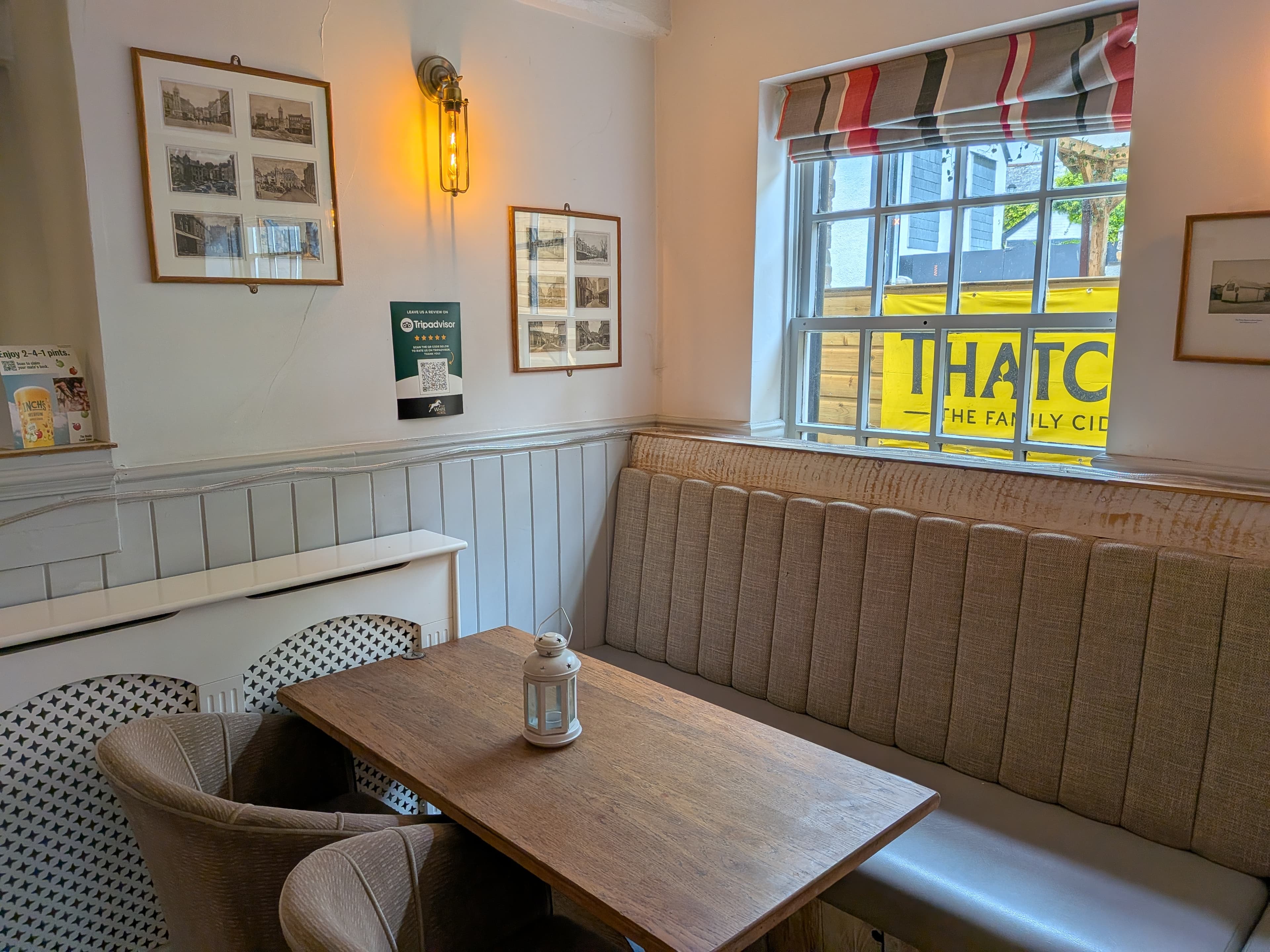 Comfortable seating area at the White Horse Inn Launceston