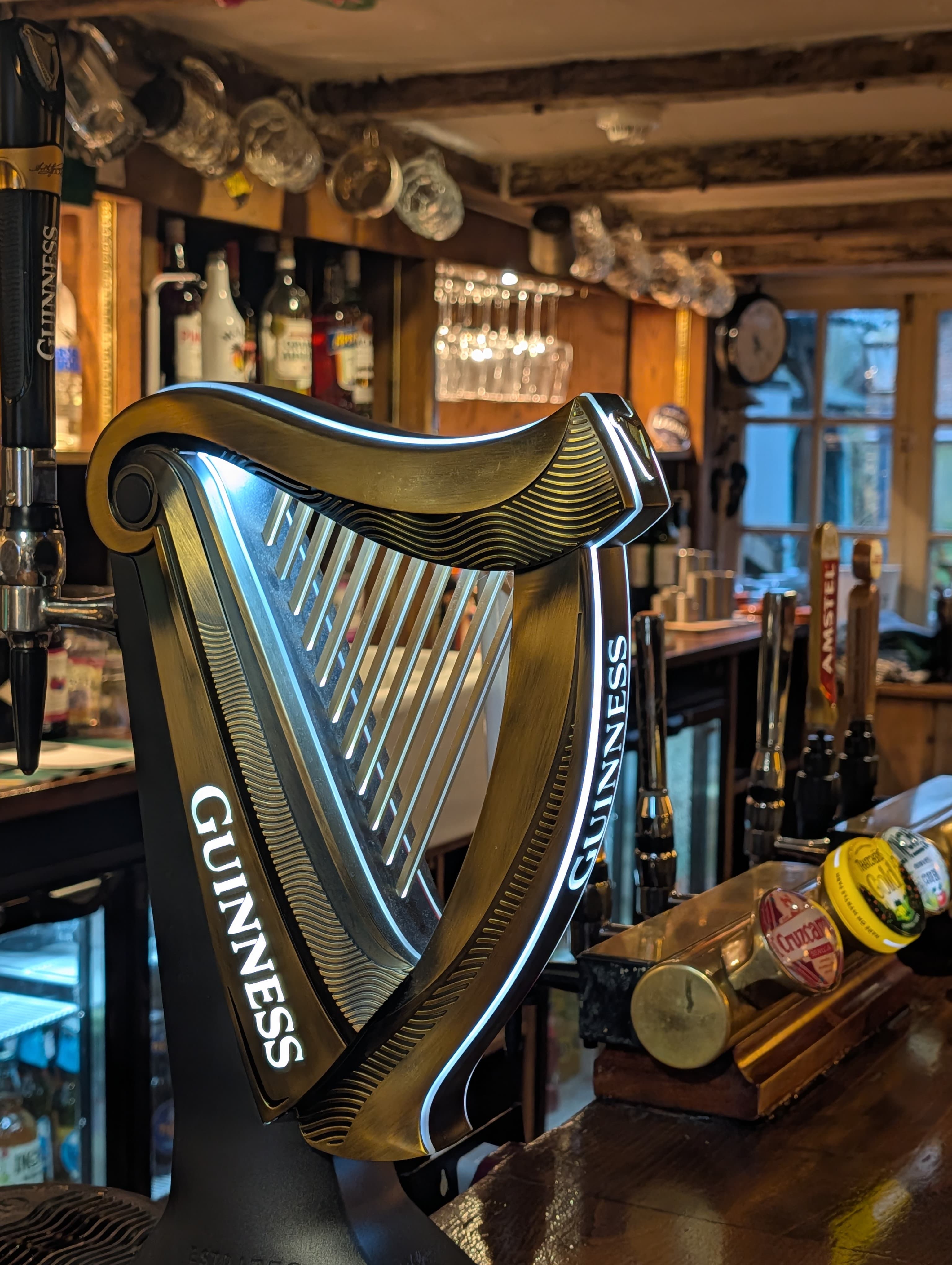 Guinness tap at the White Horse Inn Launceston